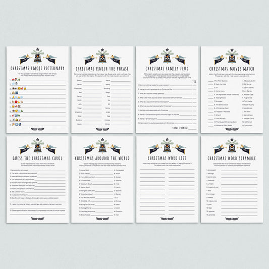Printable Christmas Games Bundle Scandinavian Theme by LittleSizzle