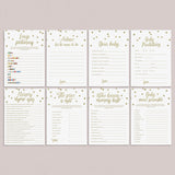 Virtual Baby Shower Games Bundle Gold Confetti