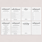Calligraphy Retirement Games Bundle Printable
