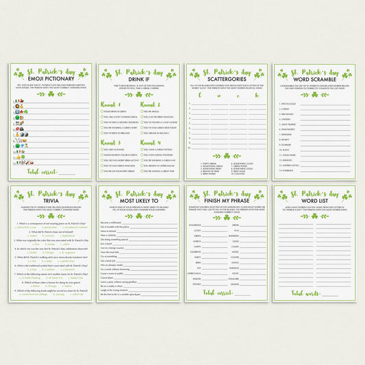 St Patricks Day (Virtual) Games Package Instant Download by LittleSizzle