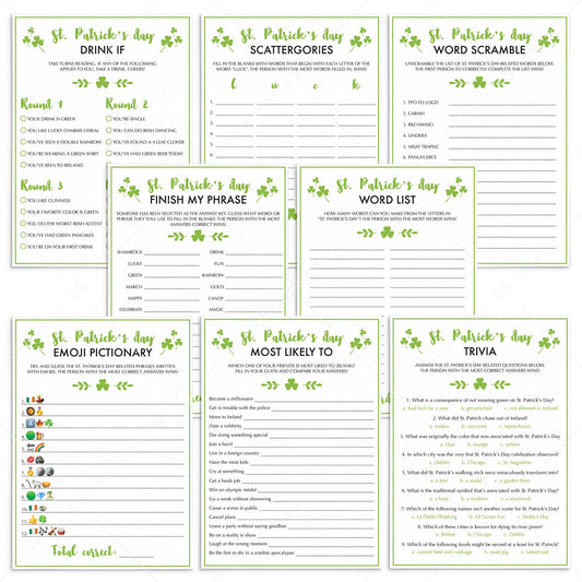 St Patricks Day (Virtual) Games Package Instant Download by LittleSizzle