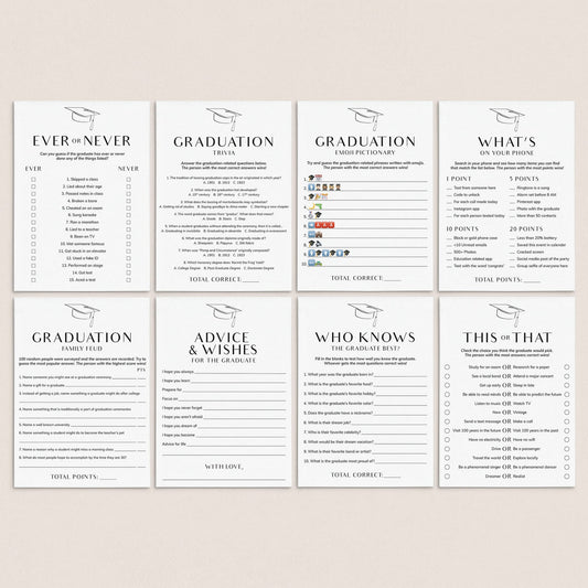 Simple Graduation Games Bundle Printable by LittleSizzle