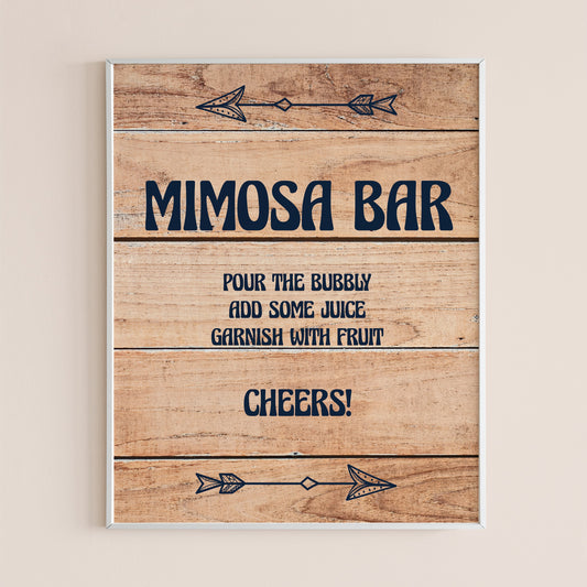 Printable mimosa bar sign for woodland shower by LittleSizzle