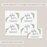 Printable Display Shower Cards Green Leaf
