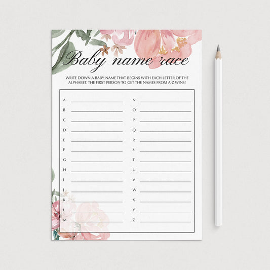 Guess That Baby Name Game Printable by LittleSizzle
