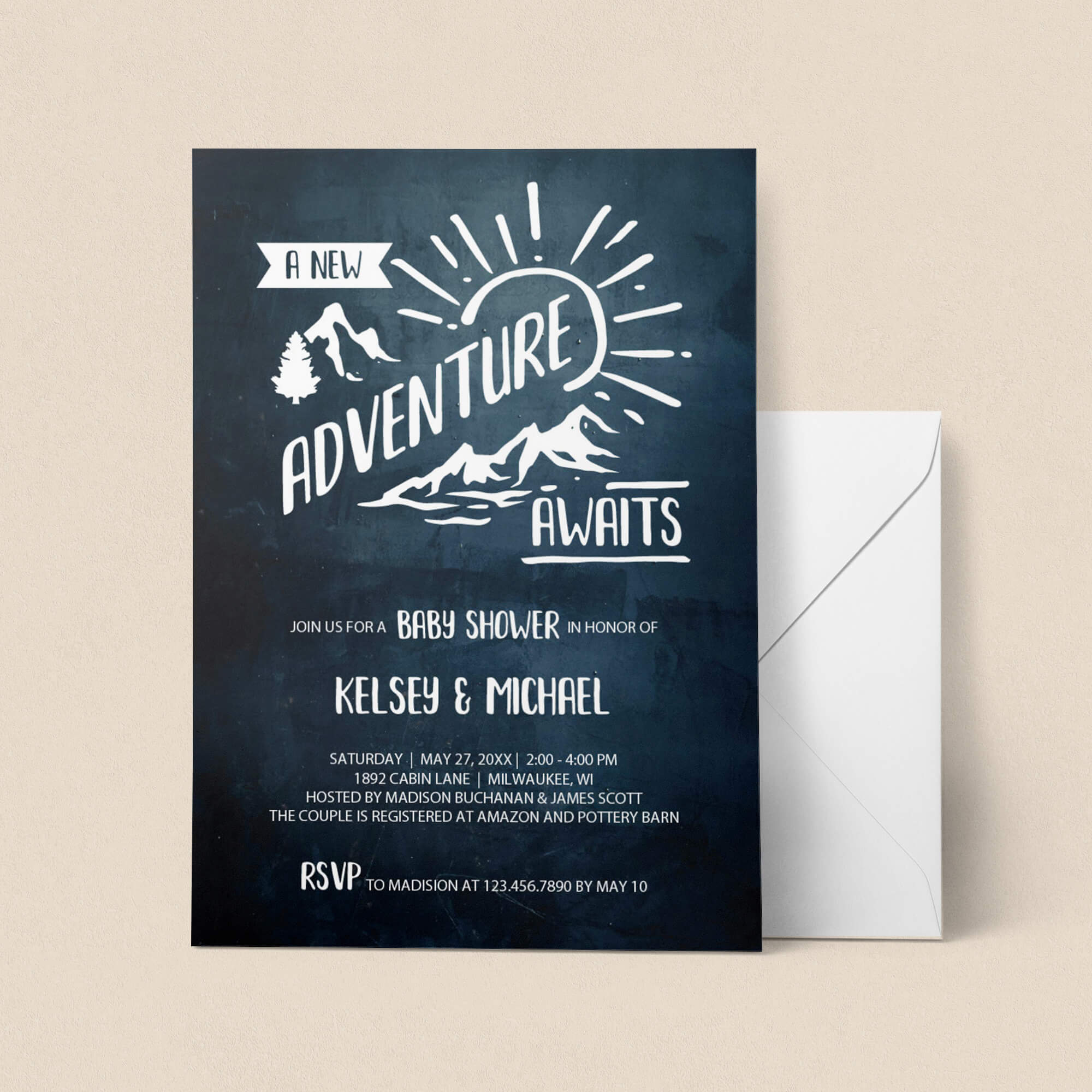Adventure Awaits Baby Shower Invitation Template by LittleSizzle