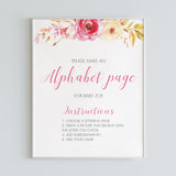 Girl baby shower abc book sign printable by LittleSizzle