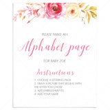 Girl baby shower abc book sign printable by LittleSizzle