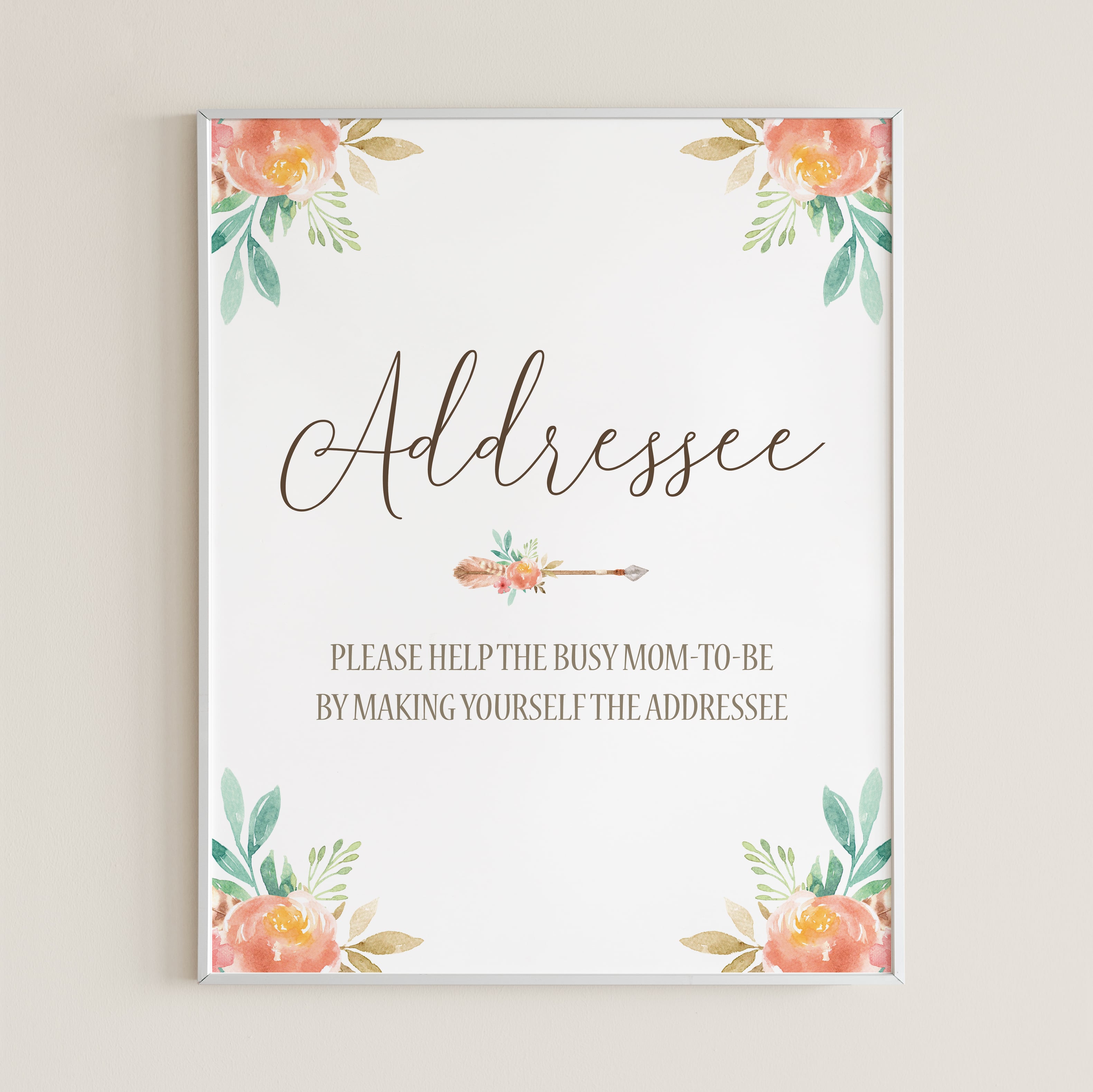 Help The Busy Mom-To-Be, Make Yourself The Addressee Sign Printable by LittleSizzle