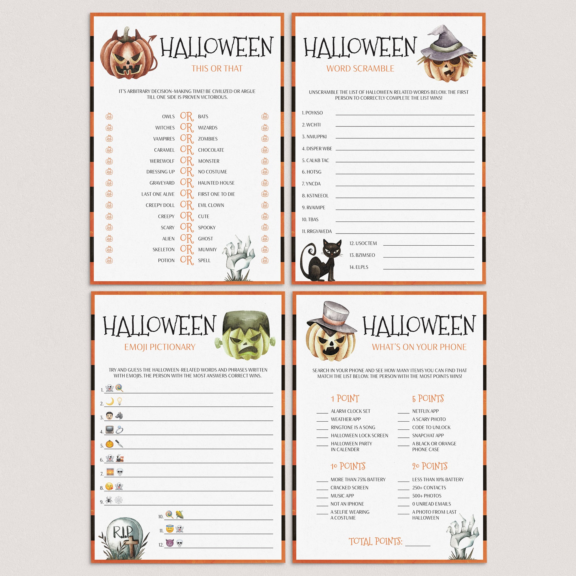 Halloween Games Bundle for Teens and Adults by LittleSizzle