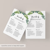 Adult Birthday Party Drink If Game Greenery Theme