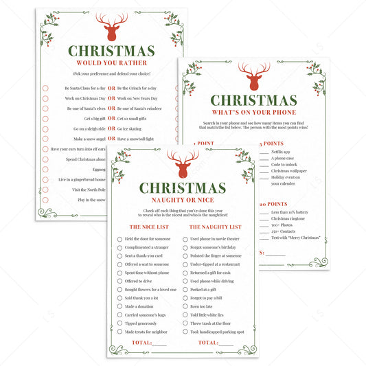 Adult Christmas Games Bundle Printable by LittleSizzle