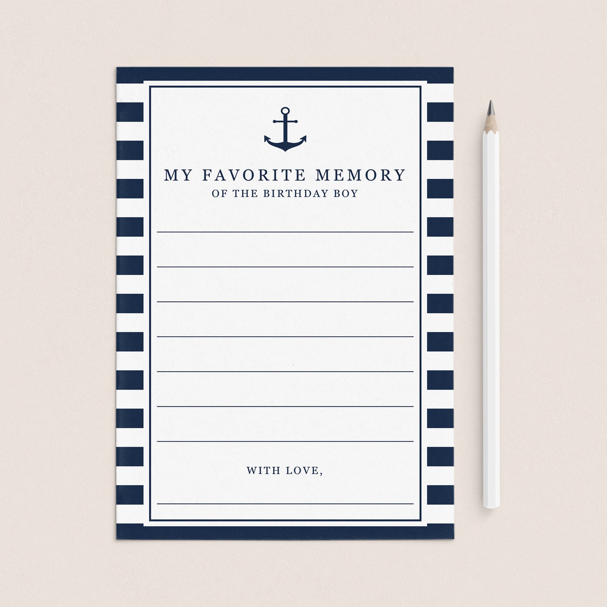 Nautical Boy Birthday Party Activity My Favorite Memory by LittleSizzle