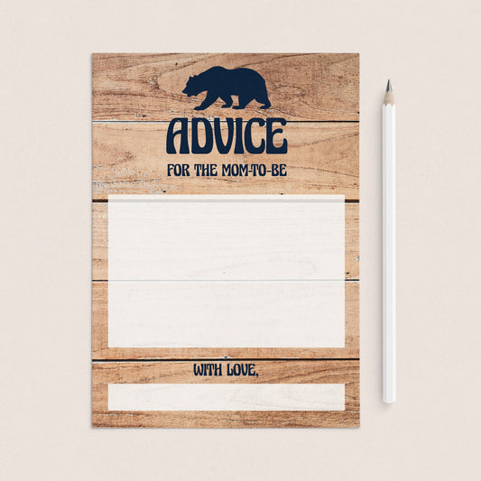 Baby bear advice cards for baby shower by LittleSizzle