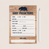 Bear baby shower prediction cards by LittleSizzle