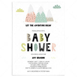 Scandinavian Mountains Baby Shower Invitation by LittleSizzle