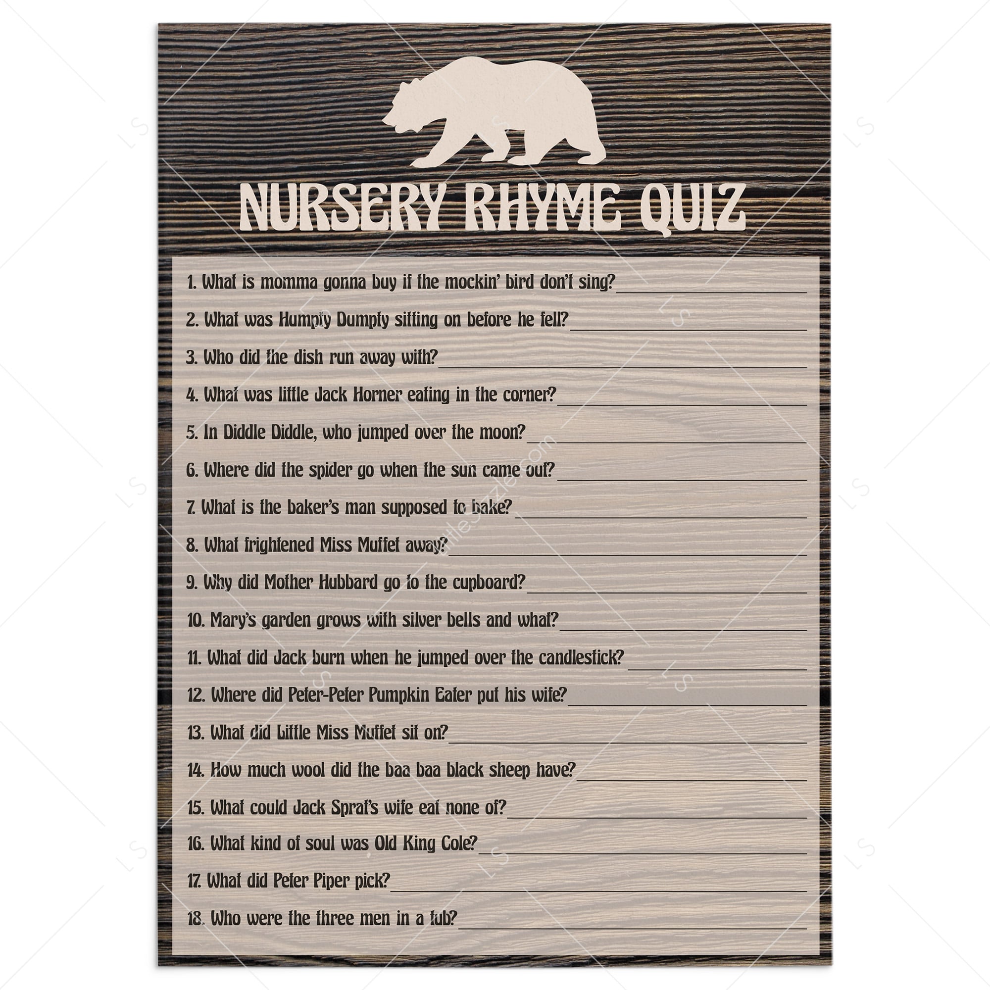 Baby nursery rhyme game woods by LittleSizzle