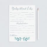 Funny Baby Shower Games Baby Mad Libs Printable by LittleSizzle
