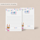 Summer baby shower advice cards for new mom printable download PDF by LittleSizzle