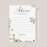 fun baby shower activity advice for mom to be cards printable PDF by LittleSizzle