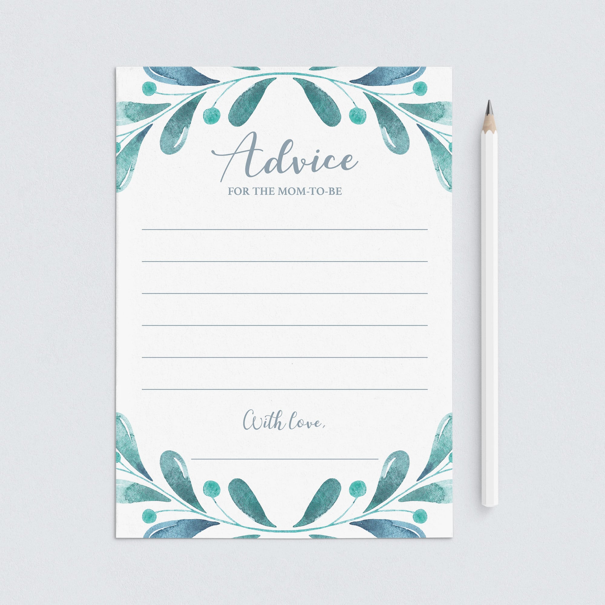 Advice card for new moms printable winter theme baby shower by LittleSizzle