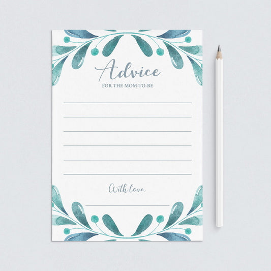 Advice card for new moms printable winter theme baby shower by LittleSizzle
