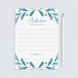 Advice card for new moms printable winter theme baby shower by LittleSizzle