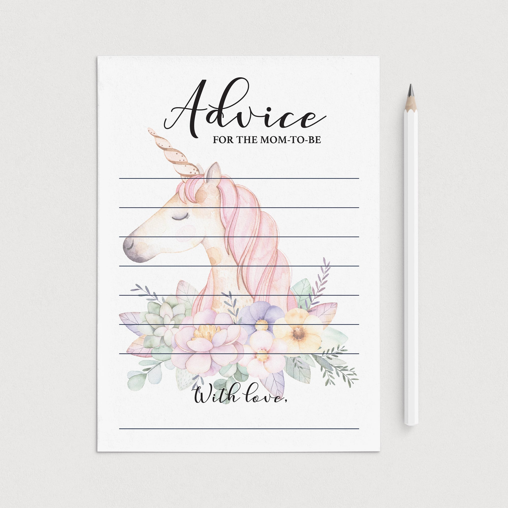 Unicorn themed baby shower printable games by LittleSizzle