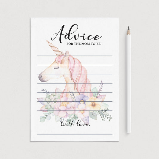 Unicorn themed baby shower printable games by LittleSizzle