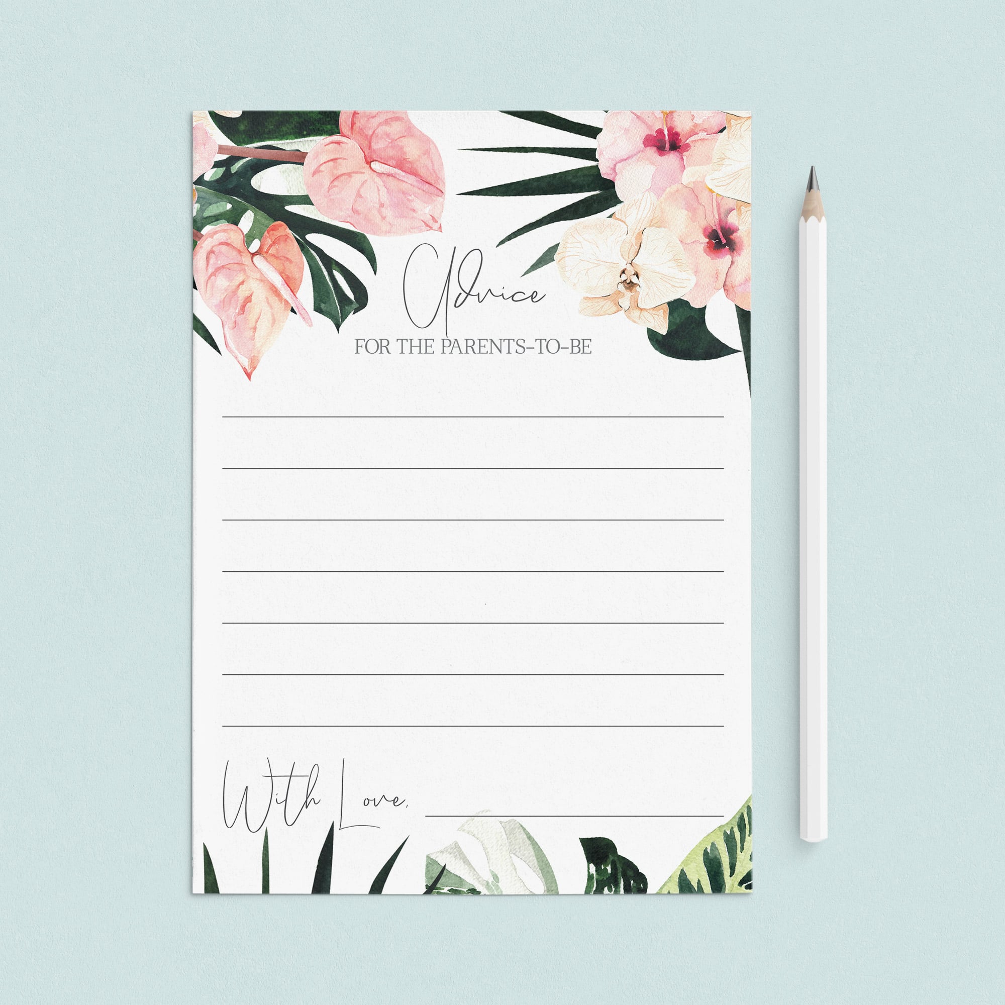 Couples Baby Shower Advice Cards Printable by LittleSizzle
