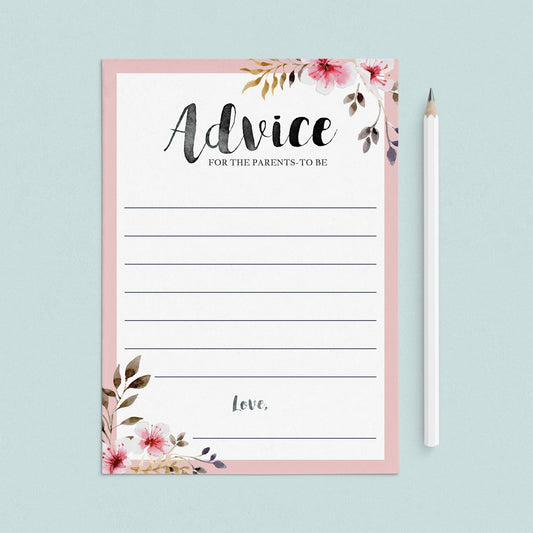 Blush pink baby advice cards for new parents by LittleSizzle