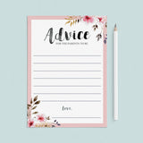 Blush pink baby advice cards for new parents by LittleSizzle