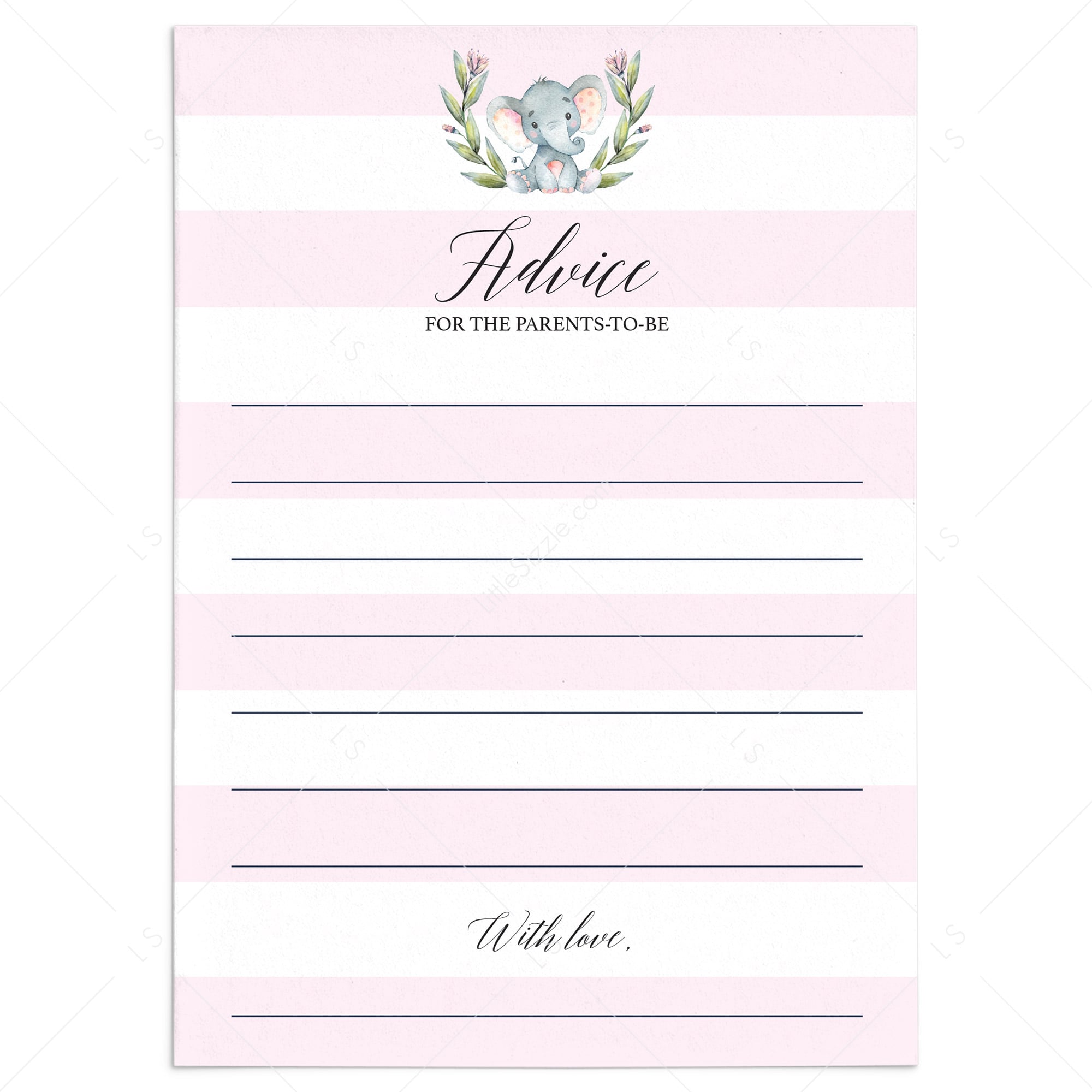 Elephant baby shower girl printable games by LittleSizzle