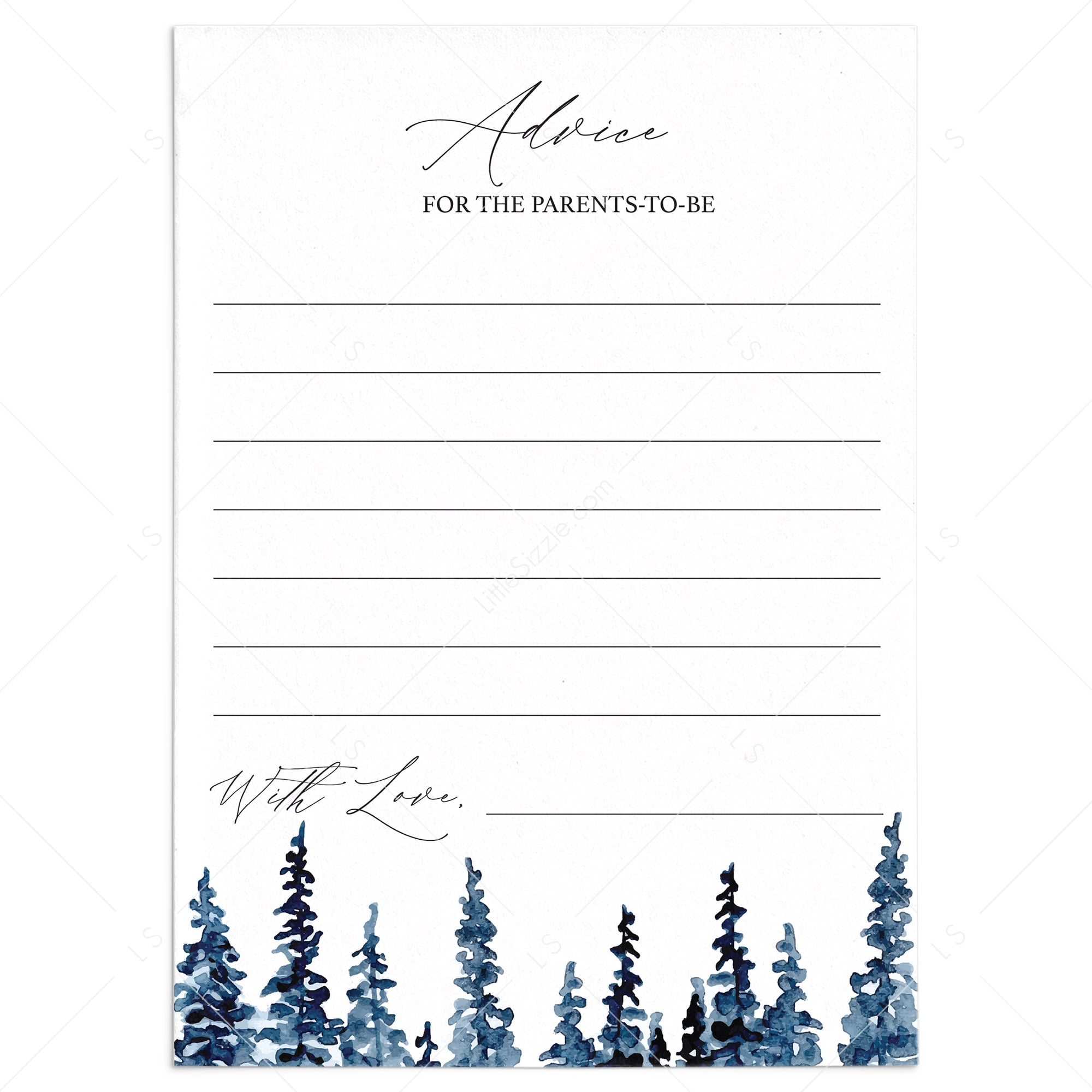 Enchanted Baby Shower Advice Cards Printable by LittleSizzle