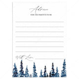 Enchanted Baby Shower Advice Cards Printable by LittleSizzle