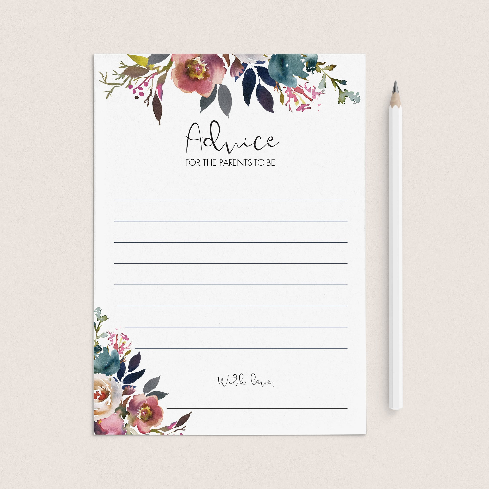 New parents advice card printable boho baby shower by LittleSizzle
