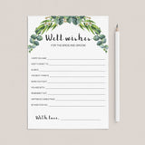 bride and groom wishes bridal shower printables
