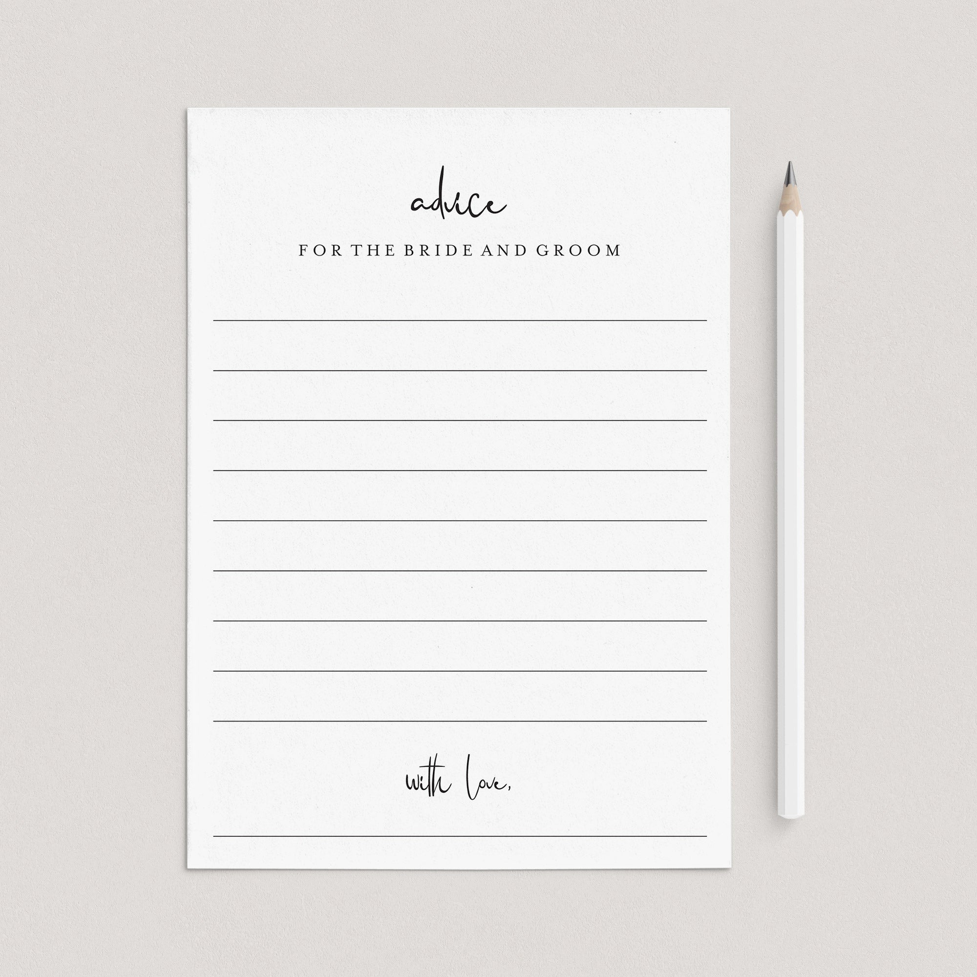 Modern Wedding Advice Cards Printable by LittleSizzle