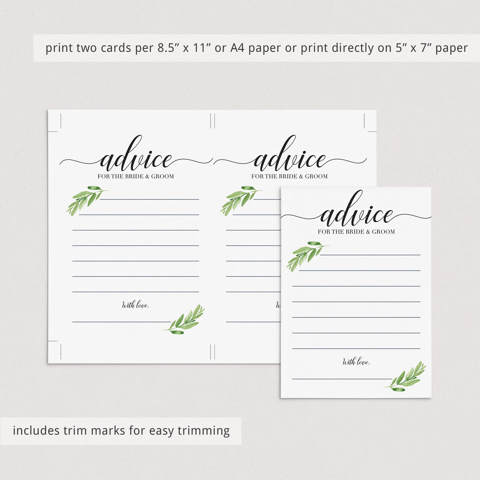 Elegant wedding advice cards by LittleSizzle