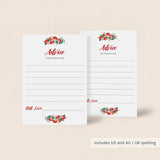 Holiday Baby Shower Advice Cards Printable