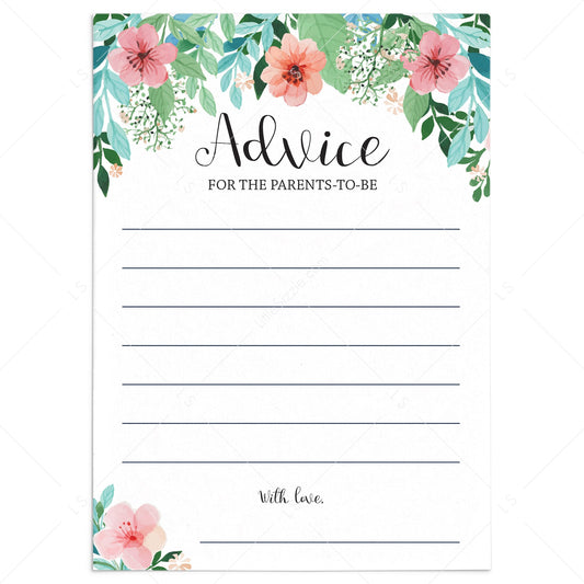 Printable advice for parents to be baby shower game by LittleSizzle