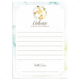 Bunny baby shower advice for parents-to-be printable by LittleSizzle