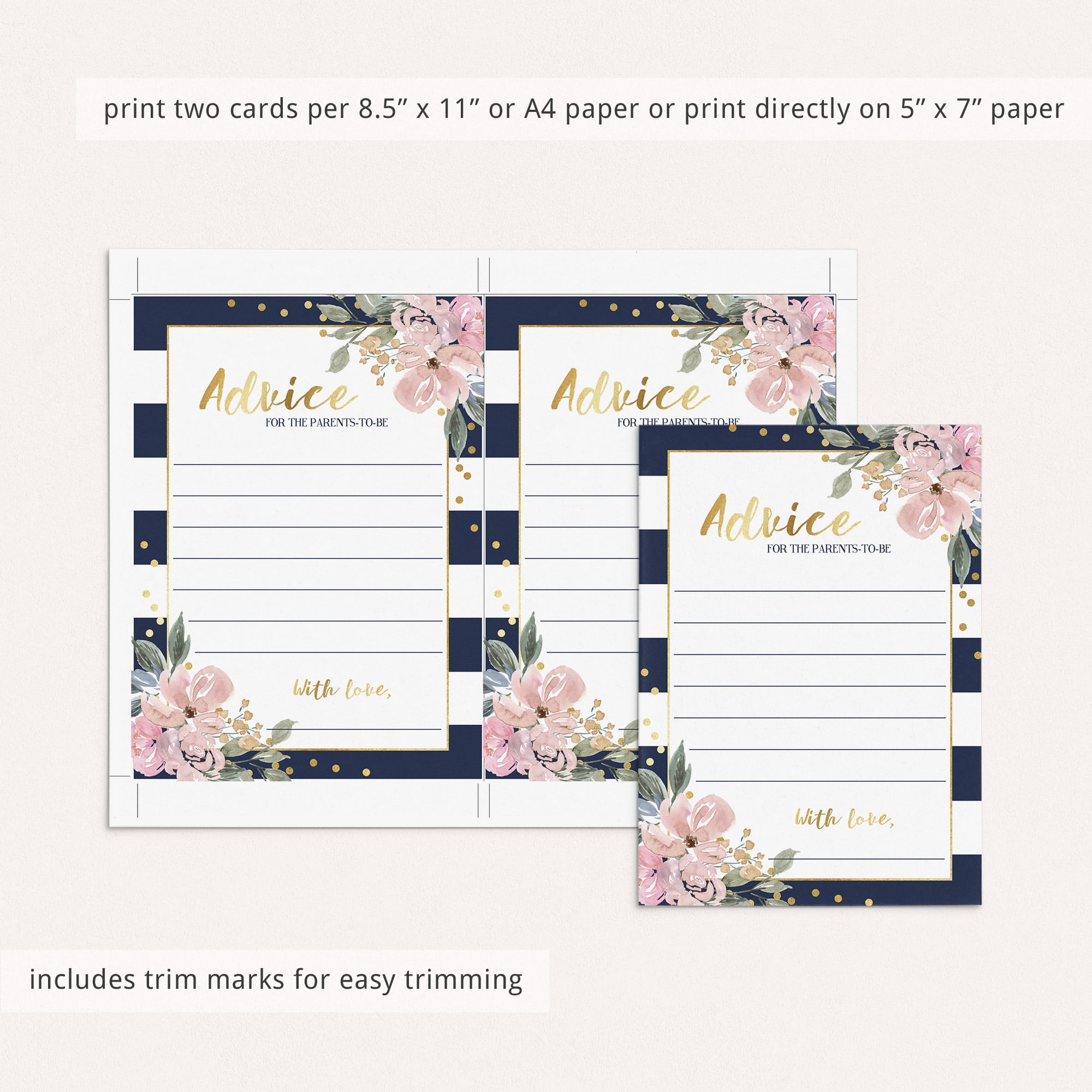 Baby shower DIY advice cards by LittleSizzle