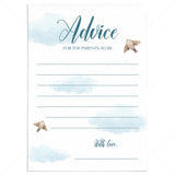 Co-ed baby shower advice cards for new parents printable by LittleSizzle