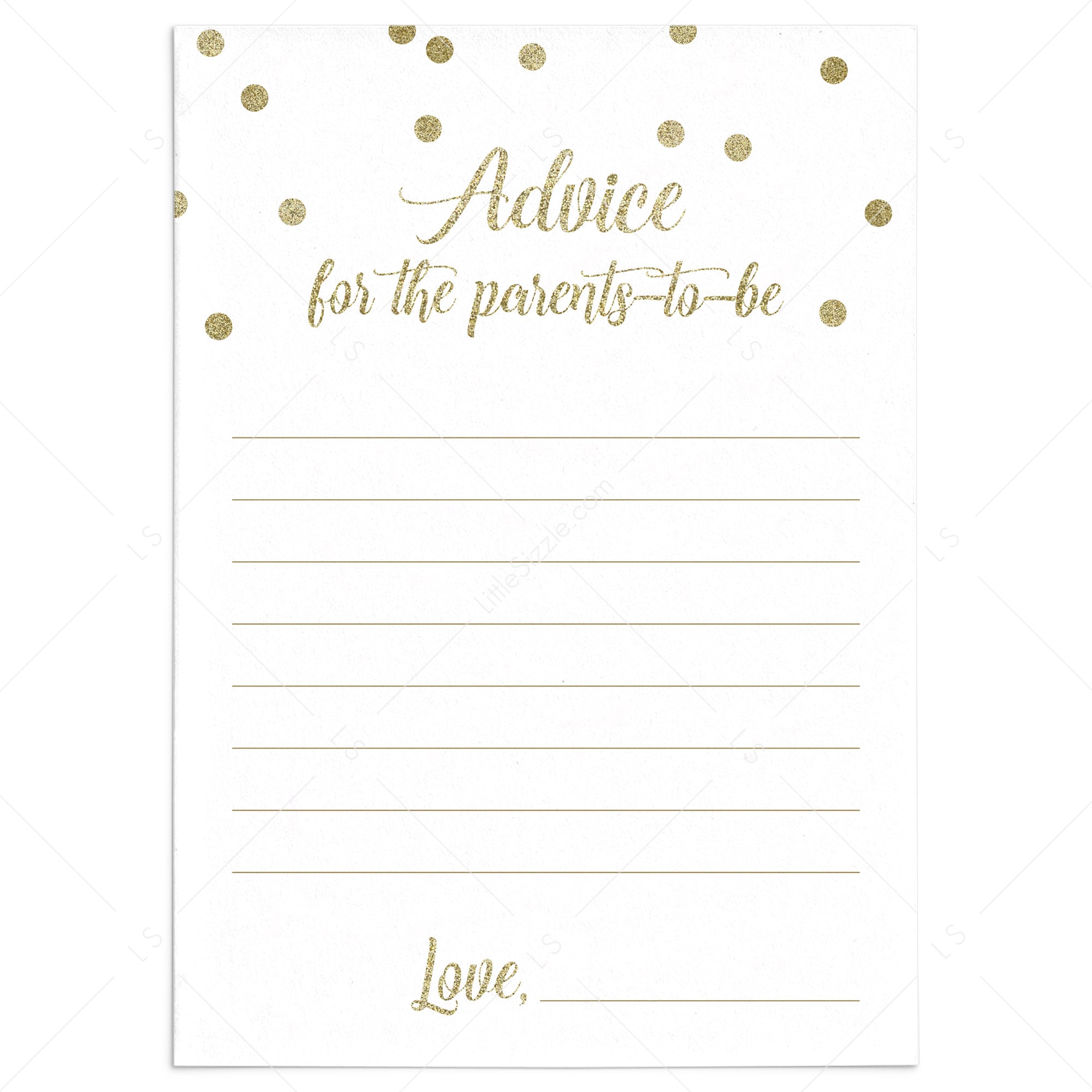 Gender neutral baby shower advice cards for new parents by LittleSizzle