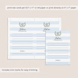 Blue Elephant Advice for Parents-To-Be Printable
