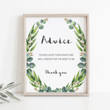 Watercolor greenery baby shower decor download PDF by LittleSizzle