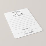 Rustic Minimalist Baby Shower Advice Cards Printable