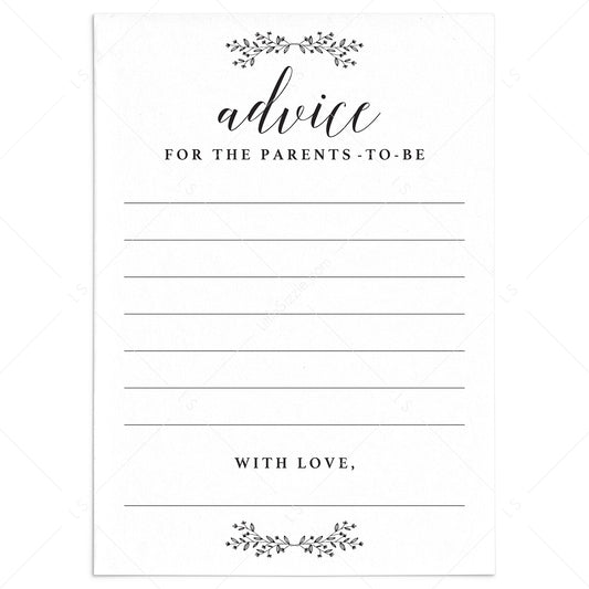 Download Baby Shower Advice Cards for Parents-To-Be by LittleSizzle