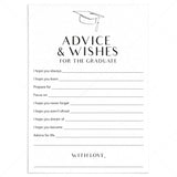 Advice and Wishes for Graduate Cards Printable by LittleSizzle